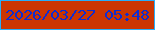 文字の大きさ：3、枠の色：28aef9、背景の色：cc3602、文字の色：0f2cd0 無料ブログパーツのブログ時計