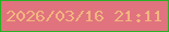 文字の大きさ：1、枠の色：28b024、背景の色：e0737e、文字の色：f2b57f 無料ブログパーツのブログ時計