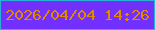 文字の大きさ：1、枠の色：28b0d5、背景の色：7130fe、文字の色：e08800 無料ブログパーツのブログ時計