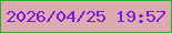 文字の大きさ：3、枠の色：28b125、背景の色：dcabb0、文字の色：8114e4 無料ブログパーツのブログ時計