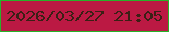 文字の大きさ：3、枠の色：28b128、背景の色：bb1943、文字の色：3b2015 無料ブログパーツのブログ時計