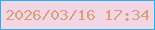 文字の大きさ：3、枠の色：28b2f2、背景の色：f2d6e4、文字の色：da9f7e 無料ブログパーツのブログ時計
