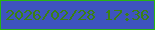 文字の大きさ：5、枠の色：28b511、背景の色：3e54be、文字の色：3b8113 無料ブログパーツのブログ時計