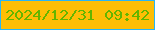 文字の大きさ：5、枠の色：28b5f5、背景の色：fdbe05、文字の色：63b500 無料ブログパーツのブログ時計