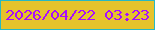 文字の大きさ：4、枠の色：28b8c4、背景の色：e6c32c、文字の色：a80efe 無料ブログパーツのブログ時計