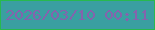 文字の大きさ：3、枠の色：28b94f、背景の色：3a9fa1、文字の色：8463ad 無料ブログパーツのブログ時計