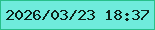 文字の大きさ：2、枠の色：28bf8a、背景の色：6febdc、文字の色：0d221a 無料ブログパーツのブログ時計