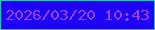 文字の大きさ：2、枠の色：28bfc1、背景の色：1d02f7、文字の色：9942ea 無料ブログパーツのブログ時計
