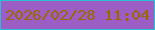 文字の大きさ：1、枠の色：28c0d2、背景の色：9c5ec5、文字の色：9b6900 無料ブログパーツのブログ時計