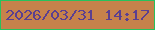 文字の大きさ：4、枠の色：28c15d、背景の色：c6824b、文字の色：5a3f90 無料ブログパーツのブログ時計