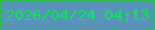 文字の大きさ：4、枠の色：28c33d、背景の色：5993bc、文字の色：06ec51 無料ブログパーツのブログ時計