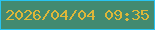 文字の大きさ：5、枠の色：28c3f1、背景の色：428a70、文字の色：deb73a 無料ブログパーツのブログ時計