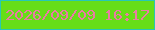 文字の大きさ：1、枠の色：28c8b3、背景の色：66de17、文字の色：e97ba4 無料ブログパーツのブログ時計