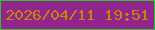 文字の大きさ：2、枠の色：28c92d、背景の色：92248b、文字の色：bd8908 無料ブログパーツのブログ時計