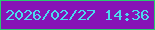 文字の大きさ：1、枠の色：28ca70、背景の色：8713b6、文字の色：4adbee 無料ブログパーツのブログ時計