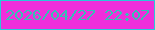 文字の大きさ：1、枠の色：28cad8、背景の色：ef2fdb、文字の色：36c0b5 無料ブログパーツのブログ時計