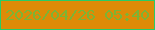 文字の大きさ：4、枠の色：28cc66、背景の色：dd8b07、文字の色：7cb435 無料ブログパーツのブログ時計