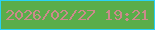 文字の大きさ：5、枠の色：28d2f6、背景の色：5aad4a、文字の色：cb8a8b 無料ブログパーツのブログ時計