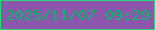 文字の大きさ：3、枠の色：28d579、背景の色：8b56ab、文字の色：04b966 無料ブログパーツのブログ時計