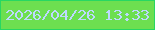 文字の大きさ：1、枠の色：28d762、背景の色：6ddf50、文字の色：bdd9fe 無料ブログパーツのブログ時計