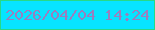 文字の大きさ：4、枠の色：28d987、背景の色：07e4ff、文字の色：997fbf 無料ブログパーツのブログ時計