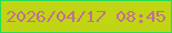 文字の大きさ：1、枠の色：28dc57、背景の色：c0d514、文字の色：c07094 無料ブログパーツのブログ時計