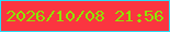 文字の大きさ：2、枠の色：28def8、背景の色：fb3540、文字の色：8fe400 無料ブログパーツのブログ時計