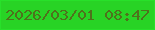 文字の大きさ：2、枠の色：28e02a、背景の色：28d325、文字の色：4e721c 無料ブログパーツのブログ時計