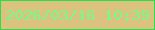 文字の大きさ：4、枠の色：28e04a、背景の色：dbc37f、文字の色：73fc87 無料ブログパーツのブログ時計