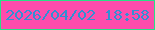 文字の大きさ：5、枠の色：28e086、背景の色：fd4cac、文字の色：318fd4 無料ブログパーツのブログ時計