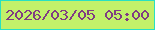 文字の大きさ：3、枠の色：28e0c2、背景の色：c2f16a、文字の色：803c82 無料ブログパーツのブログ時計