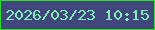 文字の大きさ：5、枠の色：28e222、背景の色：41467d、文字の色：80efb6 無料ブログパーツのブログ時計