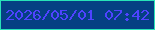 文字の大きさ：2、枠の色：28e3b8、背景の色：054083、文字の色：4f43ff 無料ブログパーツのブログ時計