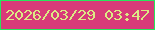 文字の大きさ：2、枠の色：28e55c、背景の色：d83a79、文字の色：dcea84 無料ブログパーツのブログ時計