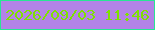 文字の大きさ：3、枠の色：28e693、背景の色：b383e7、文字の色：7fe100 無料ブログパーツのブログ時計