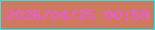 文字の大きさ：5、枠の色：28e6e9、背景の色：ce7a61、文字の色：ef53e8 無料ブログパーツのブログ時計