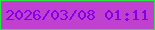 文字の大きさ：2、枠の色：28e741、背景の色：c041cf、文字の色：8301e7 無料ブログパーツのブログ時計