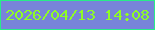 文字の大きさ：4、枠の色：28ec88、背景の色：7884d9、文字の色：8ffd25 無料ブログパーツのブログ時計