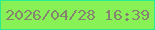 文字の大きさ：3、枠の色：28ec8f、背景の色：87f155、文字の色：848471 無料ブログパーツのブログ時計
