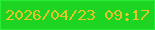 文字の大きさ：4、枠の色：28ed37、背景の色：1ed423、文字の色：e0c628 無料ブログパーツのブログ時計
