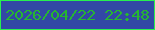 文字の大きさ：5、枠の色：28f04f、背景の色：3248a5、文字の色：26b631 無料ブログパーツのブログ時計