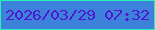 文字の大きさ：5、枠の色：28f0b9、背景の色：3c82db、文字の色：4f17d0 無料ブログパーツのブログ時計