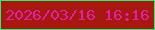 文字の大きさ：1、枠の色：28f177、背景の色：a8180e、文字の色：e021a2 無料ブログパーツのブログ時計