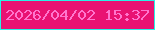 文字の大きさ：3、枠の色：28f1e5、背景の色：e91272、文字の色：ff75ce 無料ブログパーツのブログ時計