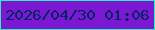 文字の大きさ：3、枠の色：28f3bb、背景の色：7c18d4、文字の色：002562 無料ブログパーツのブログ時計