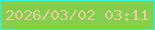 文字の大きさ：1、枠の色：28f4f6、背景の色：85cf4e、文字の色：e8cb9b 無料ブログパーツのブログ時計