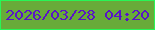 文字の大きさ：5、枠の色：28f556、背景の色：68ab39、文字の色：5913c8 無料ブログパーツのブログ時計