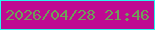 文字の大きさ：1、枠の色：28f5ee、背景の色：be0a92、文字の色：6fa058 無料ブログパーツのブログ時計