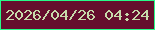 文字の大きさ：4、枠の色：28f988、背景の色：650e2d、文字の色：c7daaa 無料ブログパーツのブログ時計