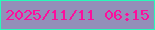 文字の大きさ：1、枠の色：28f9b9、背景の色：938fb9、文字の色：fd0e9c 無料ブログパーツのブログ時計
